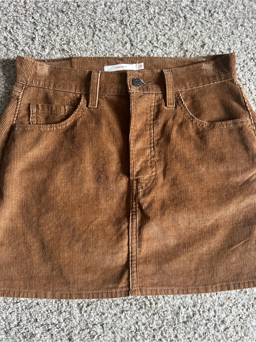 Levi's Corduroy Mini Skirt in Warm Brown